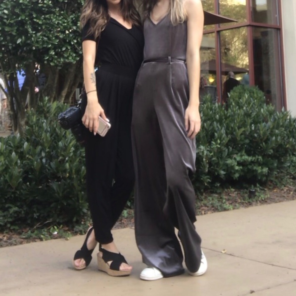 Velvet Wide Leg Velvet Jumpsuit with Tie